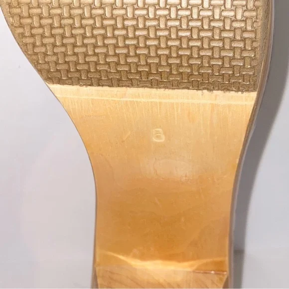 Vintage Betsey Johnson Polly Mules Rhinestone Bow Wood Heel Pin Up - Picture 12 of 14